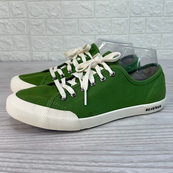 Seavees Shoes WMNS 8 Monterey Sneaker Cactus Green Lace Up Low Up Flat Canvas - Picture 7 of 9